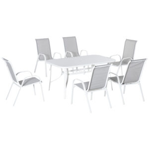 Outsunny 7pc Garden Dining Set 6 Seater