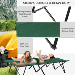 Outsunny Double Camping Bed Green