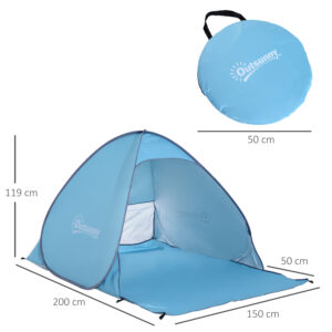 Outsunny Pop up Beach Tent Blue