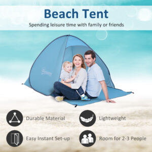 Outsunny Pop up Beach Tent Blue