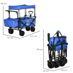 Outsunny Trolley Cart Storage Wagon