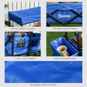 Outsunny Trolley Cart Storage Wagon