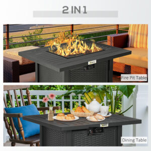 Outsunny 50,000 BTU Gas Fire Pit Table