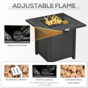 Outsunny 50,000 BTU Gas Fire Pit Table
