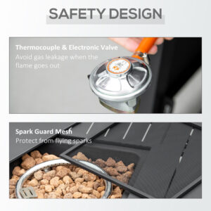 Outsunny 50,000 BTU Gas Fire Pit Table