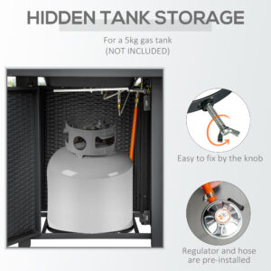 Outsunny 50,000 BTU Gas Fire Pit Table