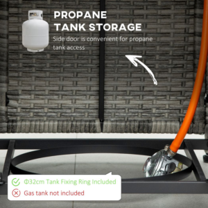 Outsunny Gas Fire Pit Table 40,000 BTU