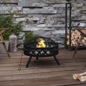 vidaXL 70cm Fire Pit w/ Poker