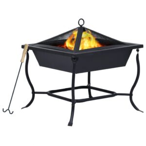 vidaXL Fire Pit Black 42x42x45cm Steel