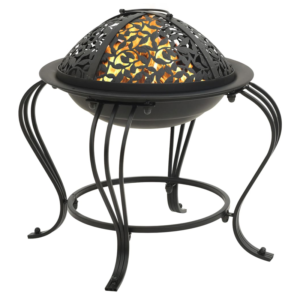 vidaXL Fire Pit w/ Poker 49cm Steel
