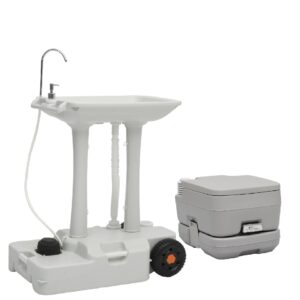 vidaXL Portable Camping Toilet & Handwash Stand
