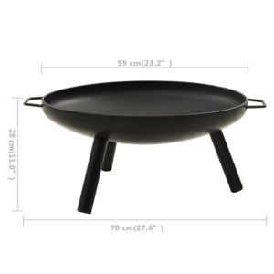 vidaXL Fire Pit Large Steel Bowl