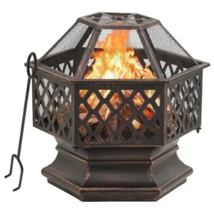 vidaXL Rustic Fire Pit w/ Poker