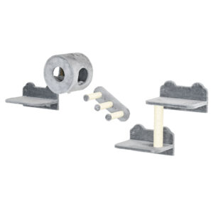 PawHut 4pc Wall-Mounted Cat Tree