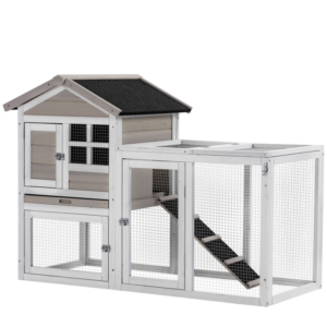 PawHut 2-In-1 Wooden Rabbit Hutch