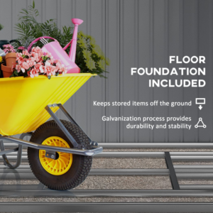 Outsunny 7 x 4ft Storage Shed Grey