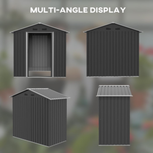 Outsunny 6.5x3.5ft Metal Shed Dark Grey