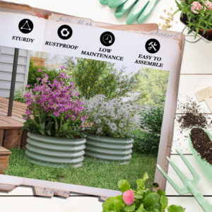 Outsunny 2 Metal Planter Boxes Green