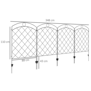 Outsunny 4pc Decorative Fencing 43in x 11.4ft