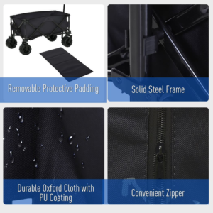 Outsunny Pull Along Garden Trolley