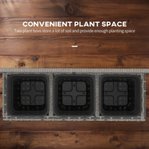 Outsunny PE Rattan Planter Box