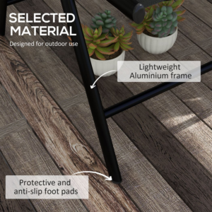 Outsunny 2pc Outdoor Folding Chairs Black