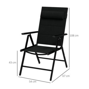 Outsunny 2pc Outdoor Folding Chairs Black