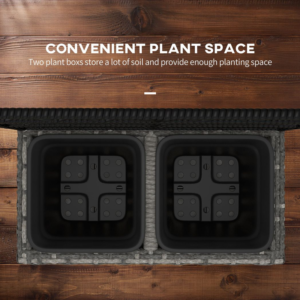 Outsunny PE Rattan Planter Box