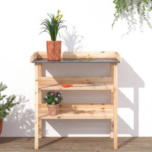 vidaXL Plant Table w/ Shelves