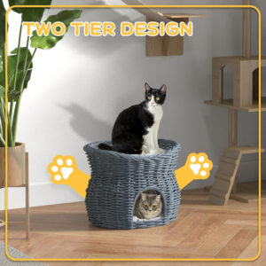 PawHut 2-Tier Elevated Cat Bed