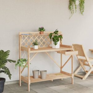 vidaXL Potting Bench w/ Trellis