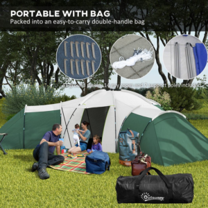 Outsunny 6-9 Man Tent w/ 3 Bedrooms