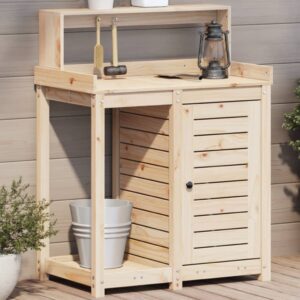 vidaXL Potting Table w/ Shelves