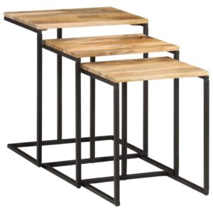 vidaXL 3pc Nesting Tables Acacia Wood