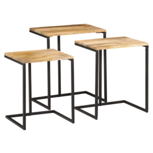 vidaXL 3pc Nesting Tables Acacia Wood
