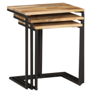 vidaXL 3pc Nesting Tables Acacia Wood