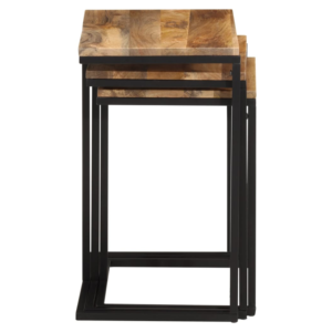 vidaXL 3pc Nesting Tables Acacia Wood
