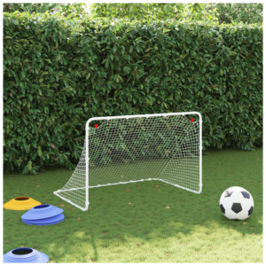 vidaXL Football Goal White Steel