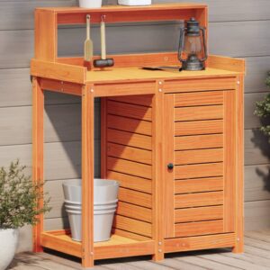 vidaXL Potting Table w/ Shelves
