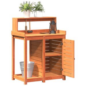 vidaXL Potting Table w/ Shelves