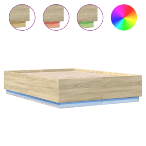 vidaXL Bed Frame w/ LED Lights