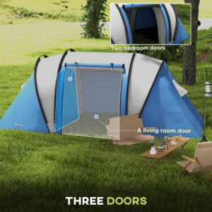 Outsunny 2 Bedroom Camping Tent 4-5 Person