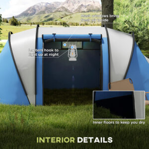 Outsunny 2 Bedroom Camping Tent 4-5 Person
