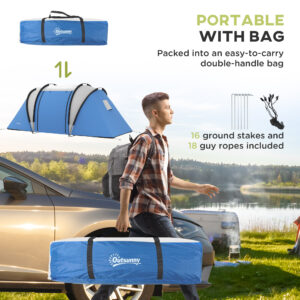 Outsunny 2 Bedroom Camping Tent 4-5 Person