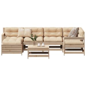 vidaXL 7pc Garden Sofa Set Pine Wood