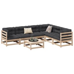 vidaXL 7pc Garden Sofa Set Pine Wood