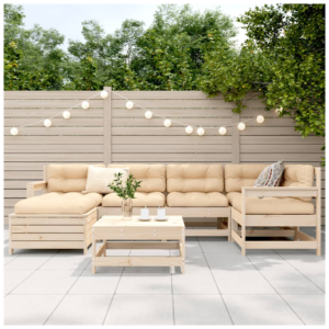 vidaXL 7pc Garden Sofa Set Pine Wood