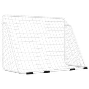 vidaXL Football Goal w/ Net White