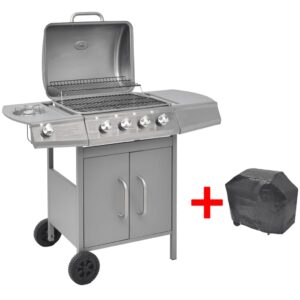vidaXL Gas Barbecue Grill Silver
