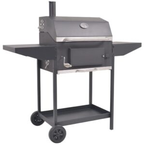 vidaXL BBQ Charcoal Smoker Black